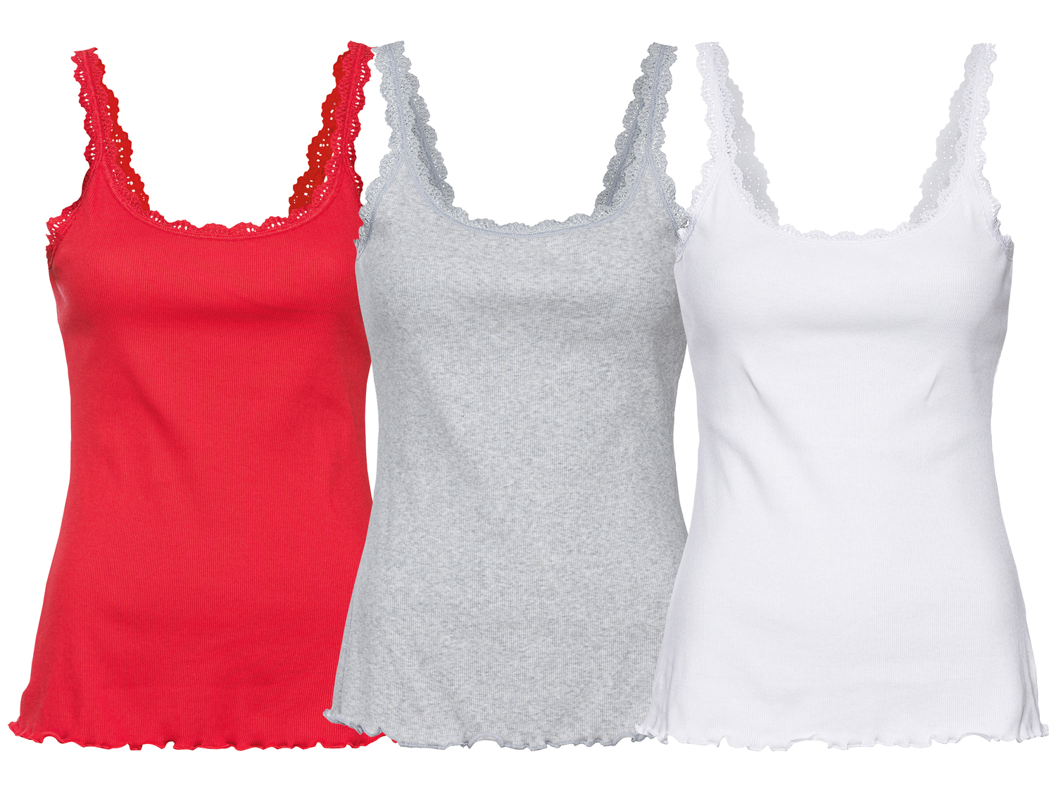 Canotta da donna con pizzo Esmara, prezzo 9.99 €
3 pezzi - Misure: S-L
Taglie ...