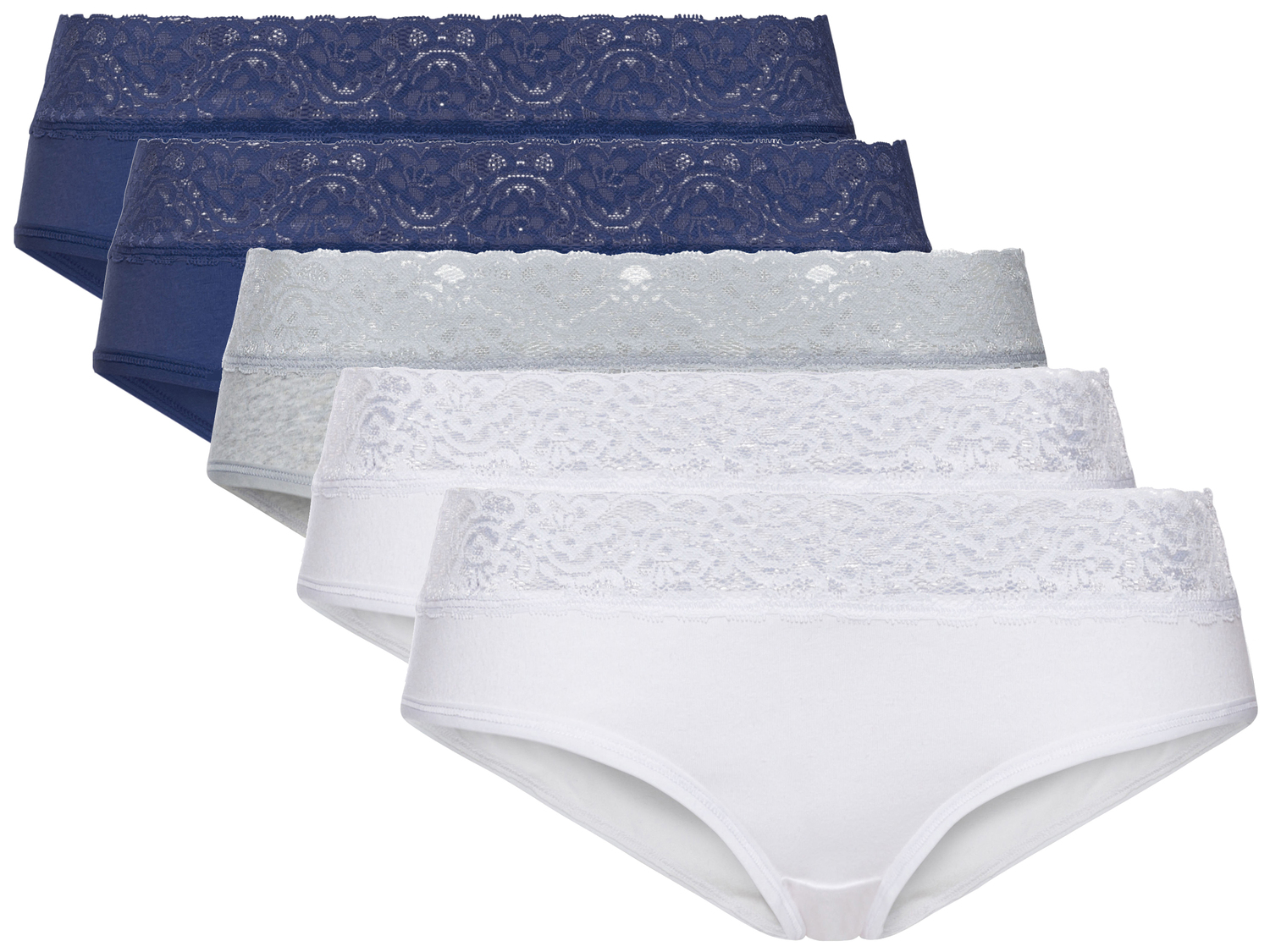 Culotte da donna con pizzo Esmara, prezzo 8.99 €
5 pezzi - Misure: S-L
Taglie ...