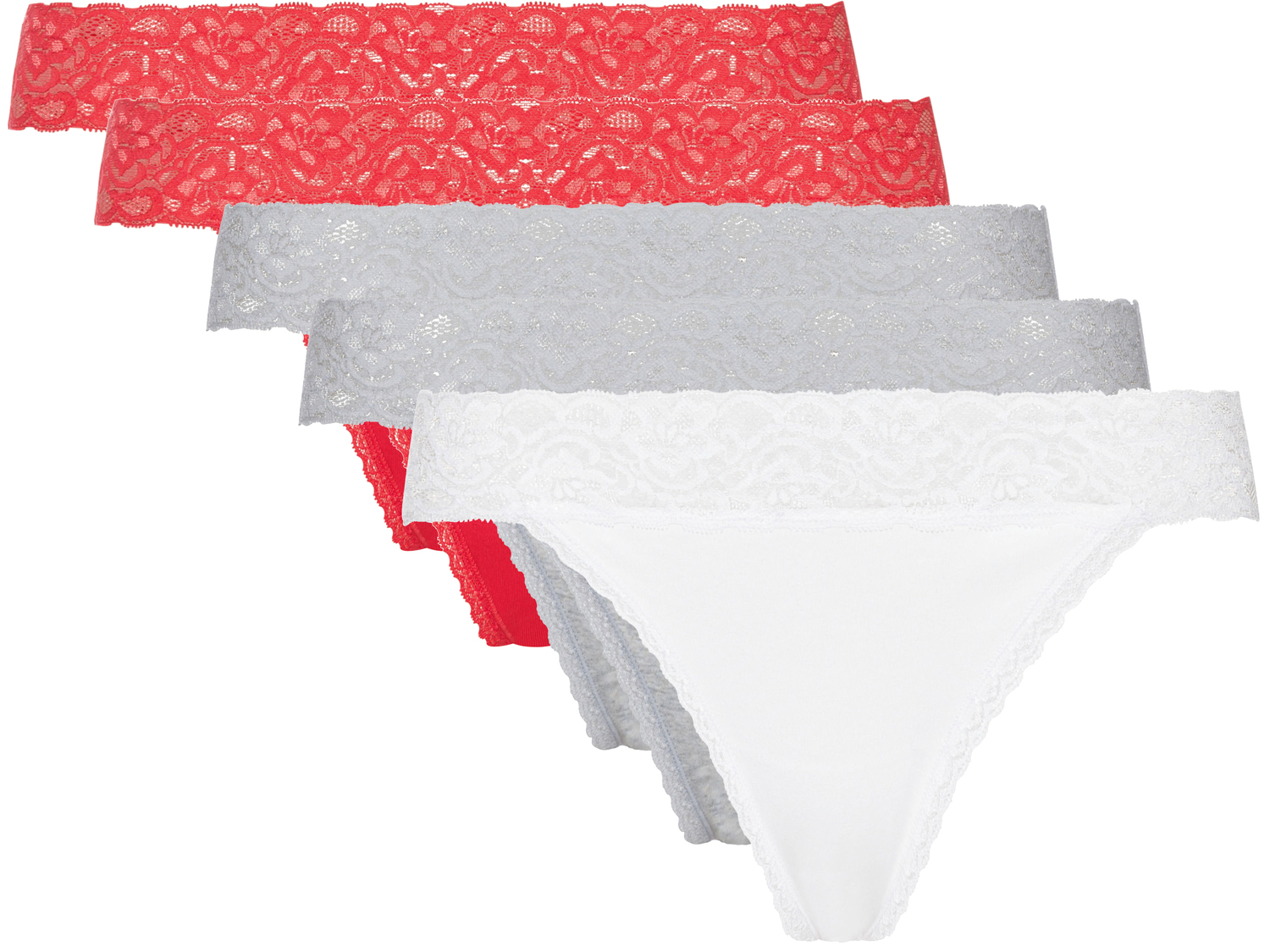 Perizoma da donna con pizzo Esmara, prezzo 8.99 €
5 pezzi - Misure: S-L
Taglie ...