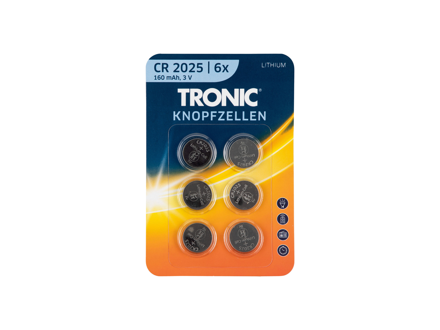 Batterie a bottone Tronic, prezzo 1.49 €
6 pezzi
Caratteristiche