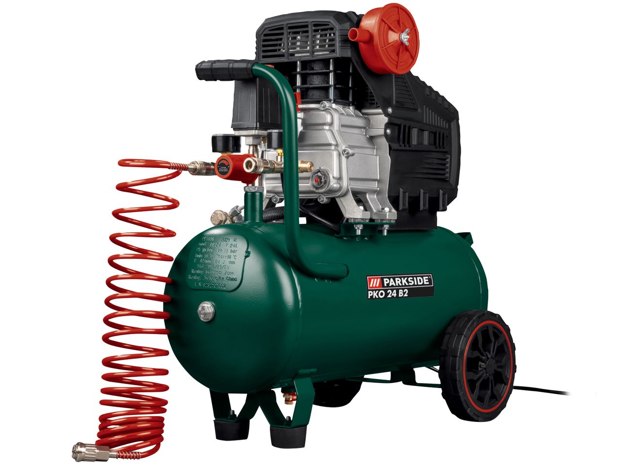 Compressore Parkside PKO24B2, prezzo 129 EUR
Compressore 24 L
- Tubo per aria ...