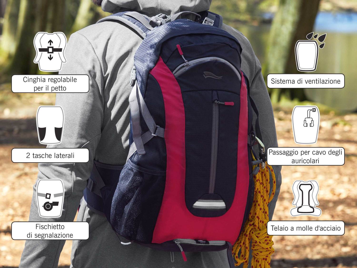 Zaino da trekking 25L Crivit, prezzo 17.99 €
- Ampio scomparto principale ...