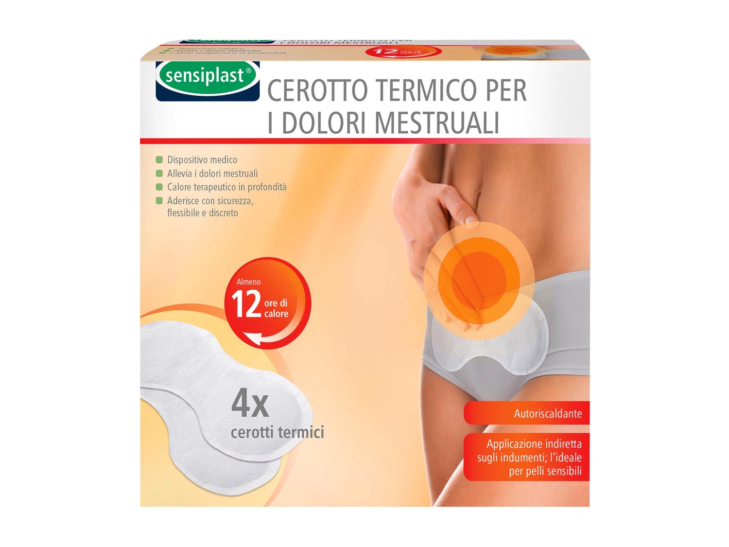 Cintura termica, cerotti termici XXL o cerotti termici per dolori mestruali Sensiplast, ...