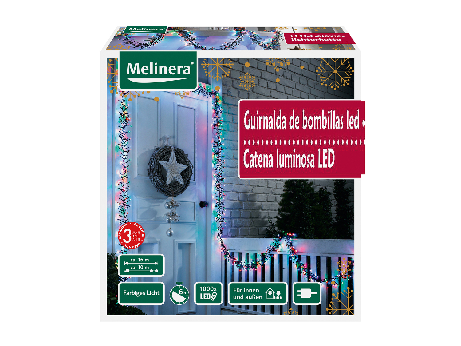 Catena luminosa 1000 LED Melinera, le prix 29.99 €
- Per ambienti interni ...