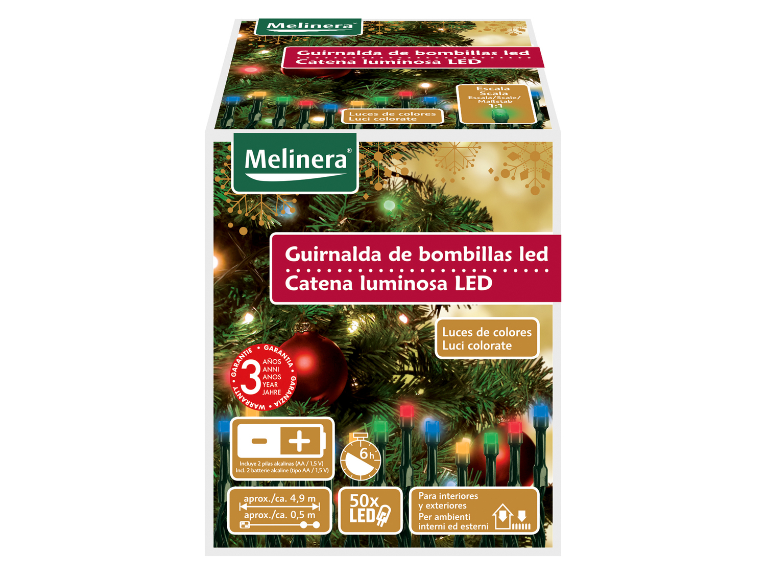 Catena luminosa LED a batteria Melinera, le prix 3.99 €
- Per ambienti ...