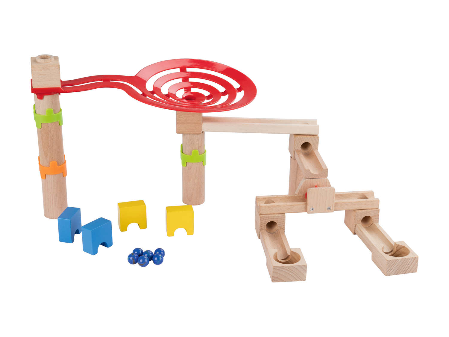 Pista per biglie in legno Playtive Junior, prezzo 14.99 &#8364; 
- 6 biglie ...