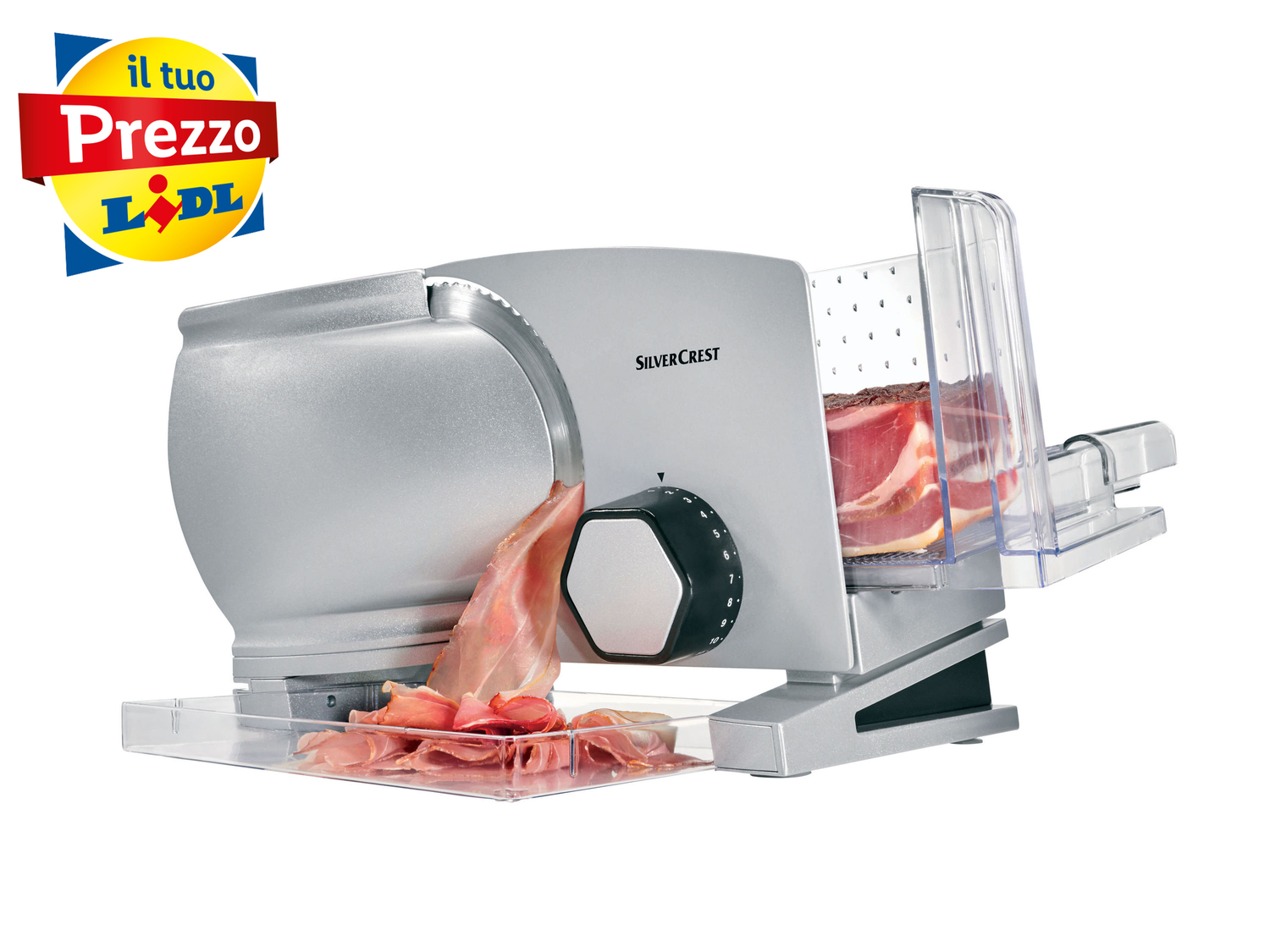 Affettatrice elettrica Silvercrest Kitchen Tools, prezzo 34.99 €
- Interruttore ...