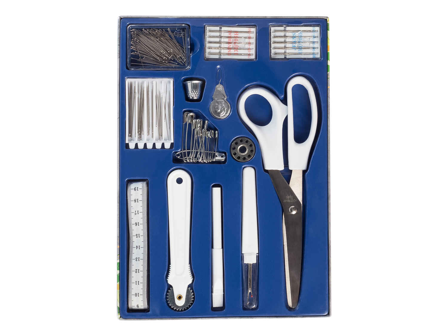 Set da cucito Crelando, prezzo 4.99 €
50, 64, 96 o 160 pezzi
Caratteristiche