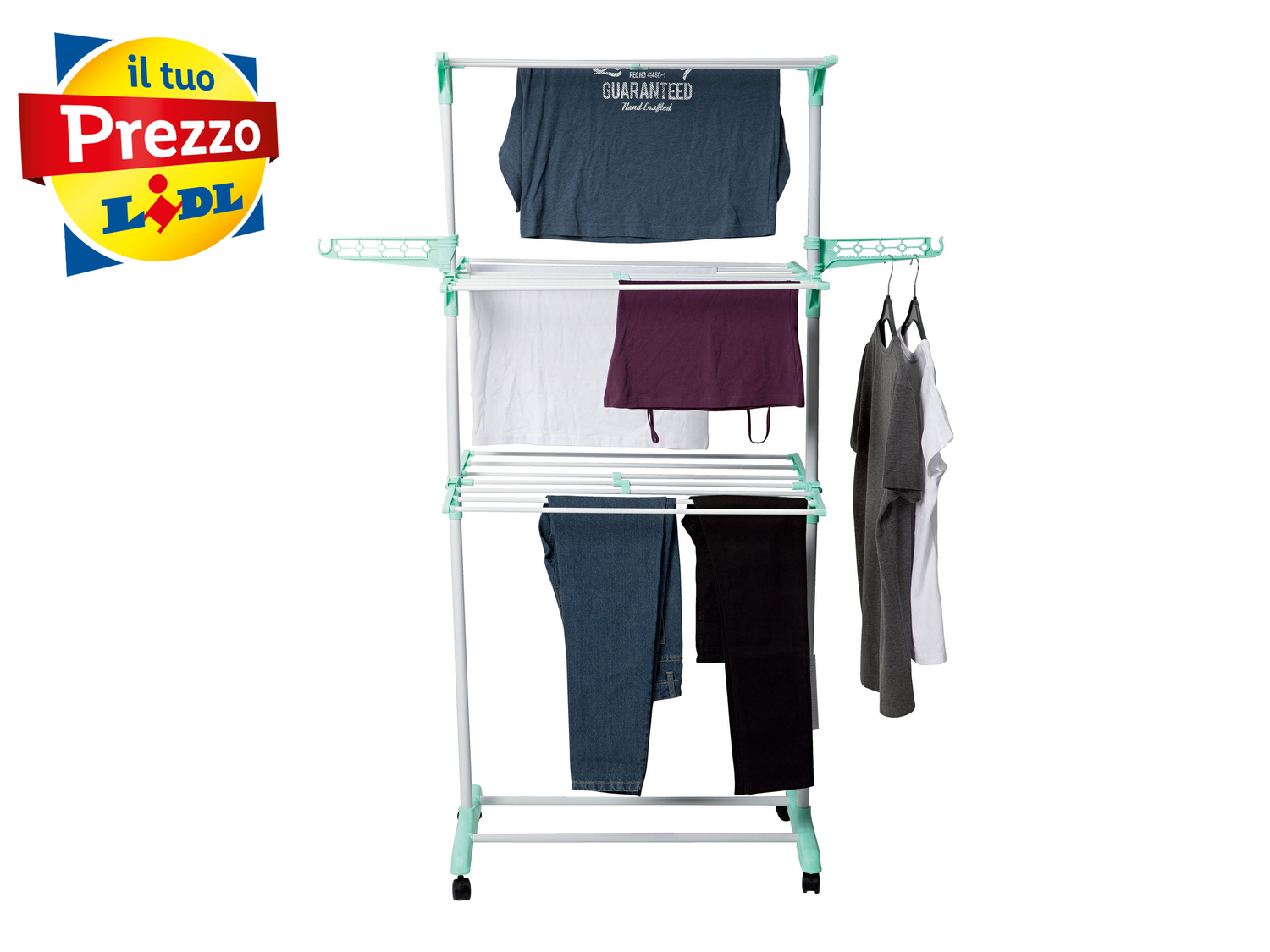 Stendibiancheria a torre AquaPur, prezzo 17.99 €
- 2 porta appendini orientabili ...