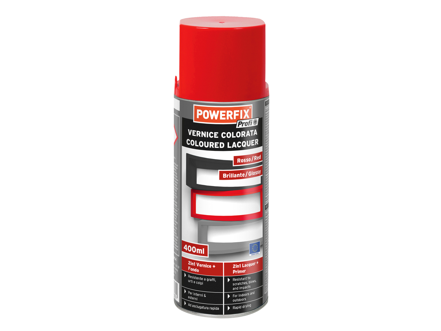Vernice trasparente o colorata spray Powerfix, prezzo 2.99 €
400 ml
Caratteristiche