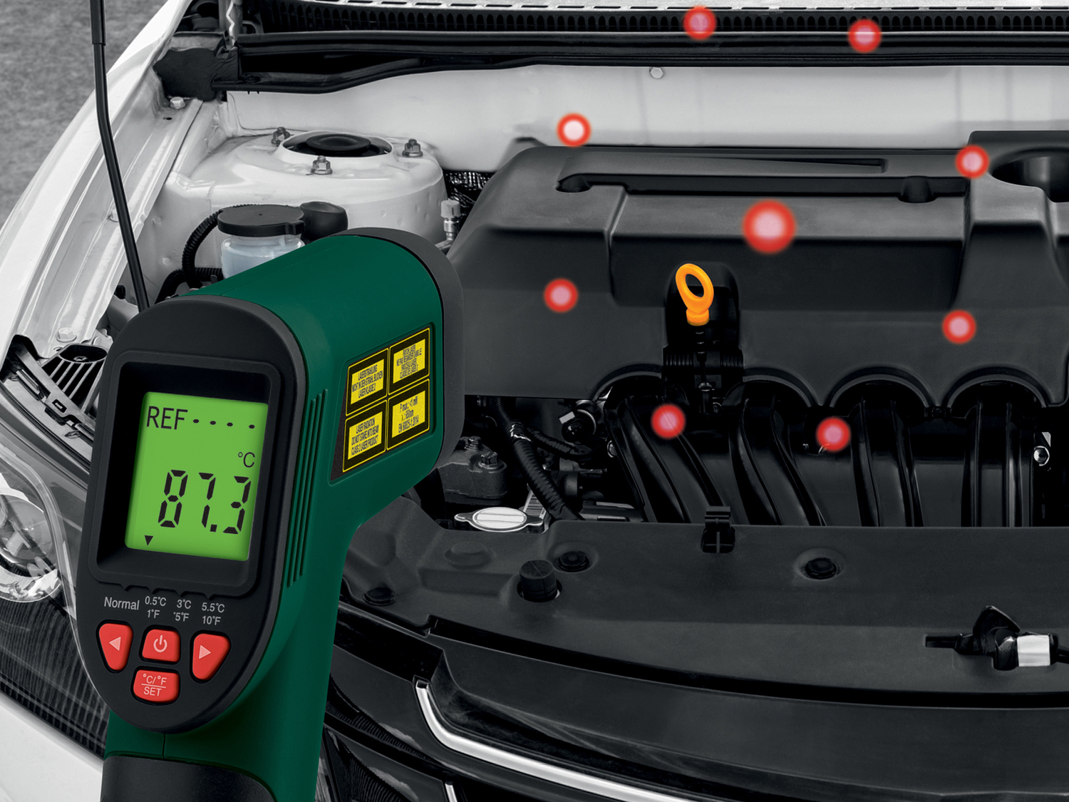 Misuratore di temperatura ad infrarossi Parkside, prezzo 16.99 € 
- Laser a 8 ...