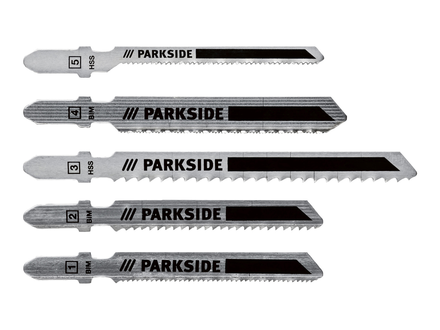 Lame per seghetto a pendolo Parkside, prezzo 3.99 € 
5 pezzi 
- Universali, ...