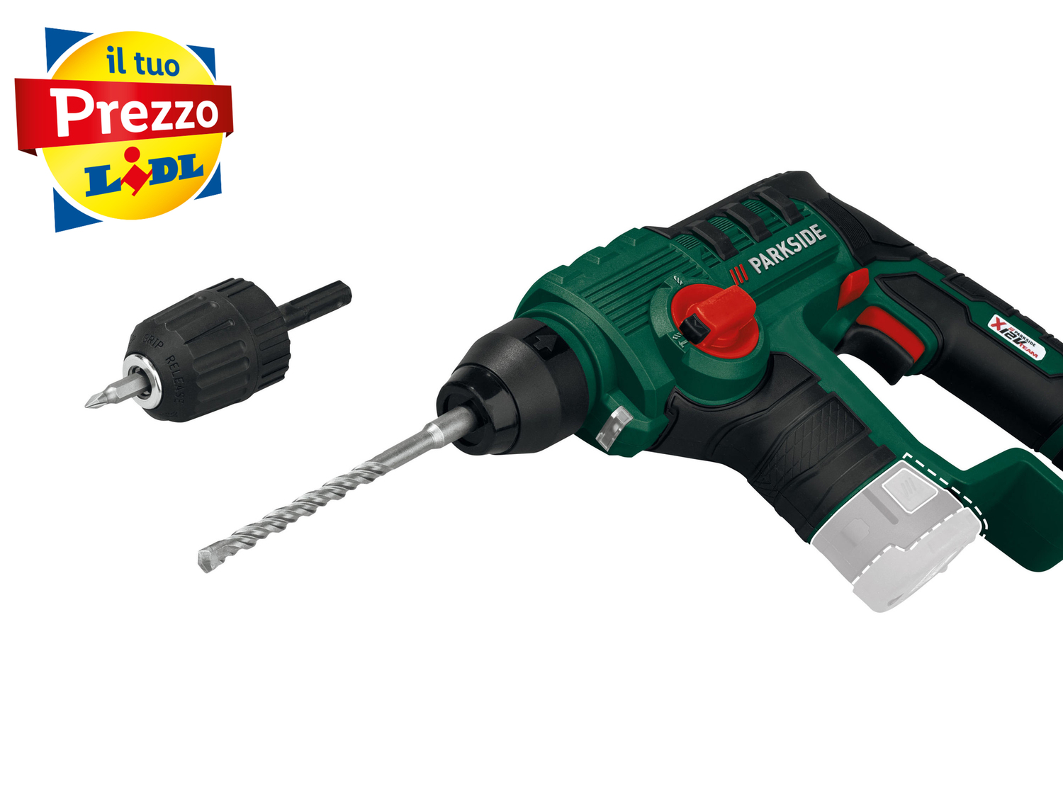 Trapano battente ricaricabile Parkside, X12VTeam SDS, prezzo 29.99 €
- Meccanismo ...