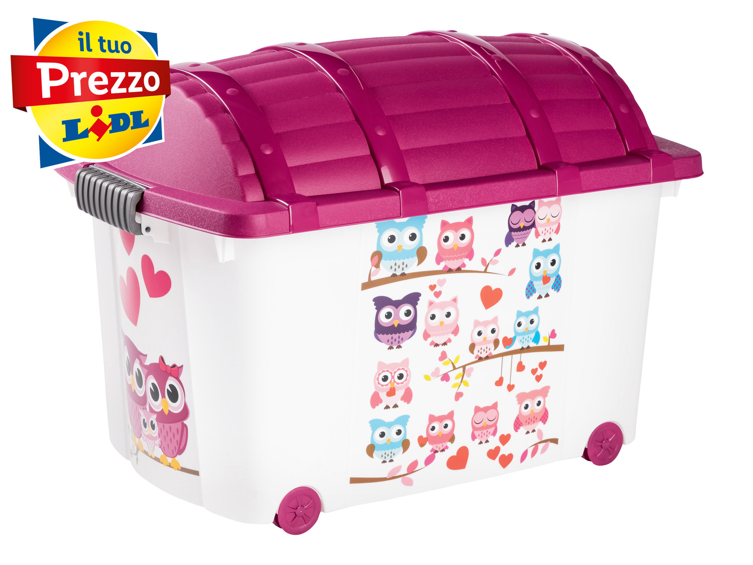 Baule contenitore 45L Cassetti, prezzo 7.99 €
- Con 4 rotelle scorrevoli
- ...