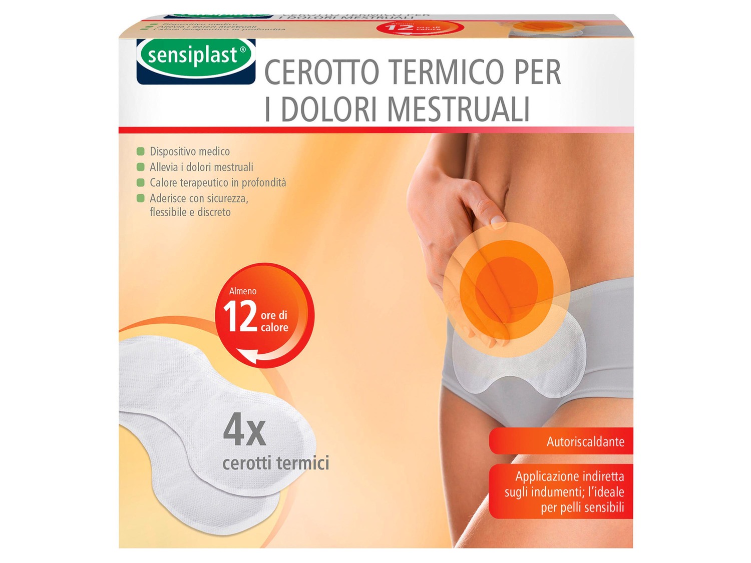 Fascia termica, cerotti termici XXL o cerotti termici per dolori mestruali Sensiplast, ...