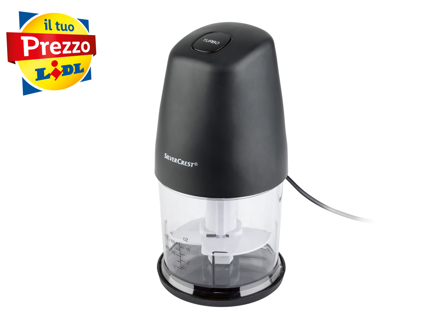 Tritatutto elettrico Silvercrest Kitchen Tools, prezzo 9.99 €
- Con pulsante ...