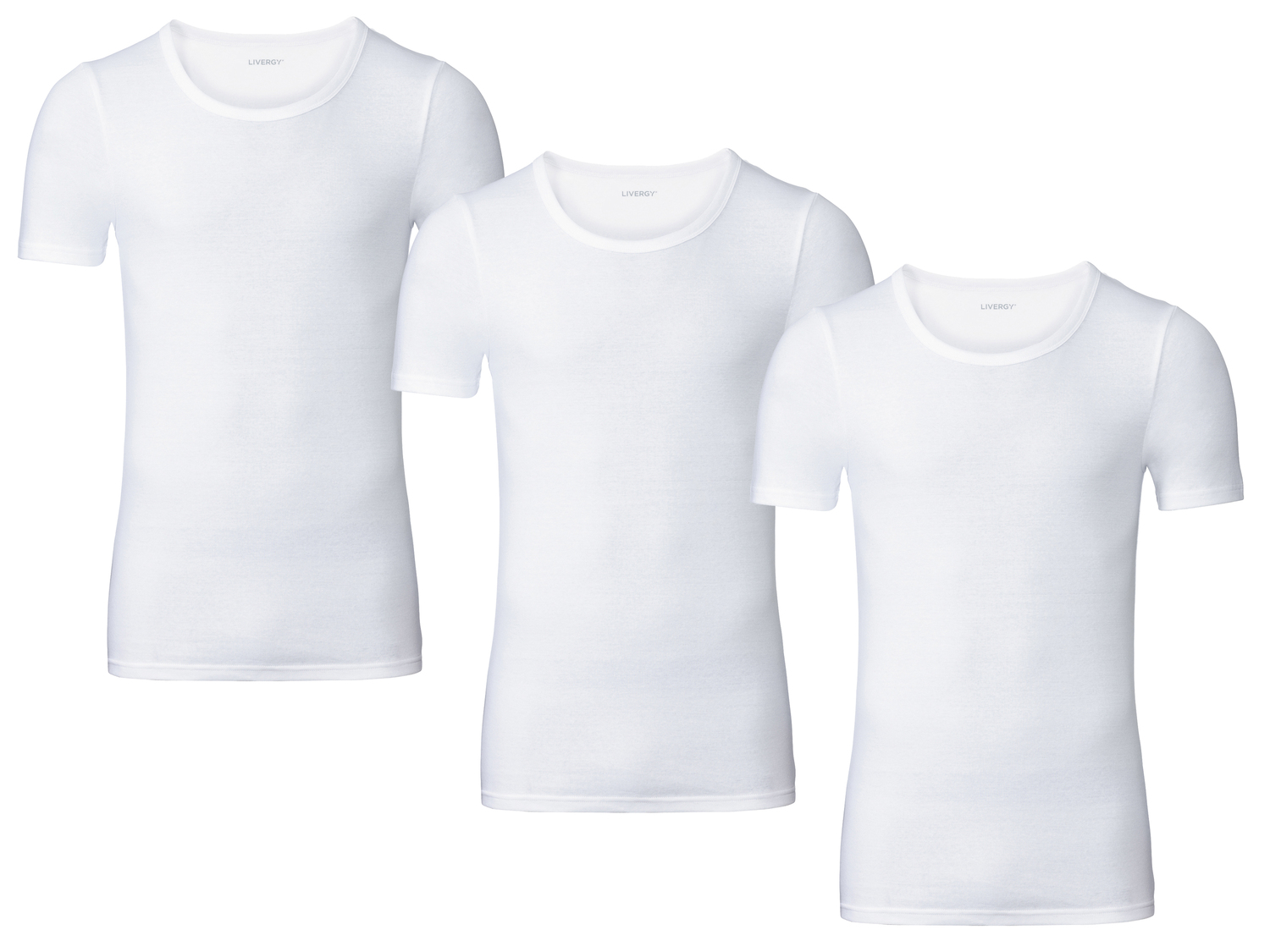 T-Shirt intima da uomo Livergy, prezzo 8.99 €
3 pezzi - Misure: M-XL ...
