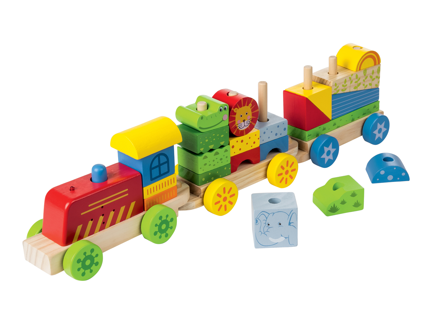 Pista per biglie, arca di Noè o trenino con costruzioni in legno Playtive Junior, ...