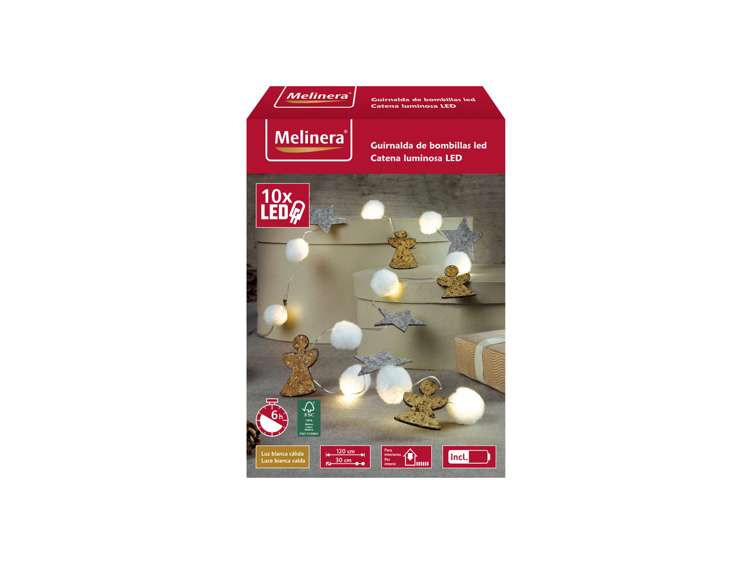 Catena LED decorativa Melinera, prezzo 3.99 €
- Per interni
- 10 LED ...
