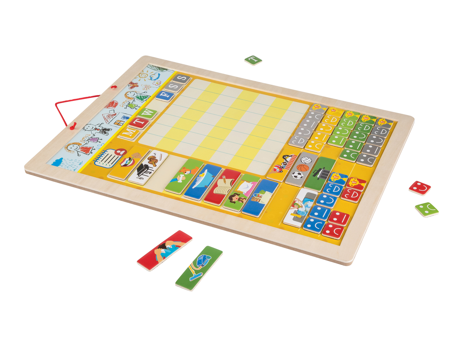Calendario magnetico, programma settimanale o computer in legno per bambini Playtive, ...