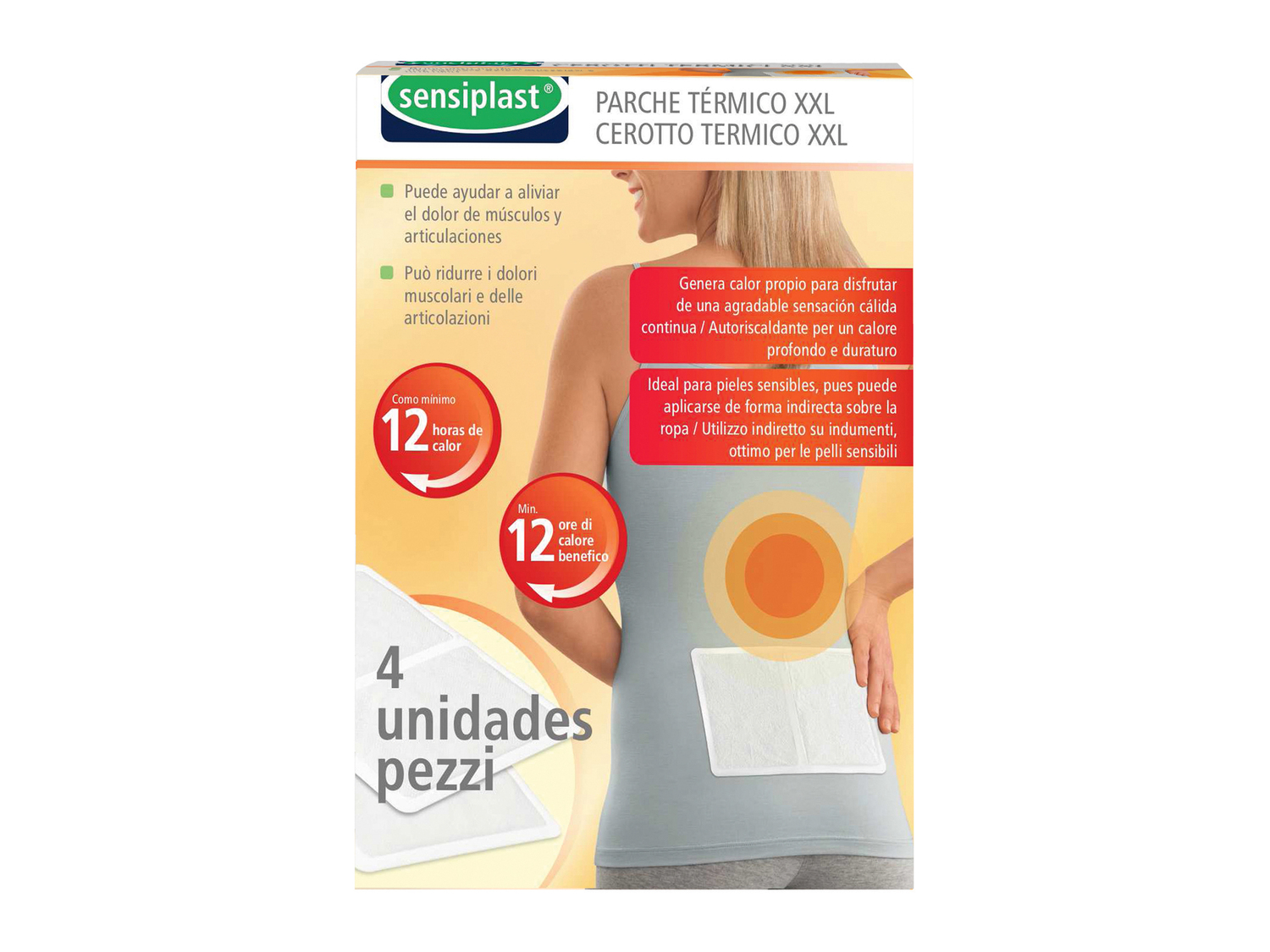 Fascia termica, cerotti termici XXL o cerotti termici per dolori mestruali Sensiplast, ...