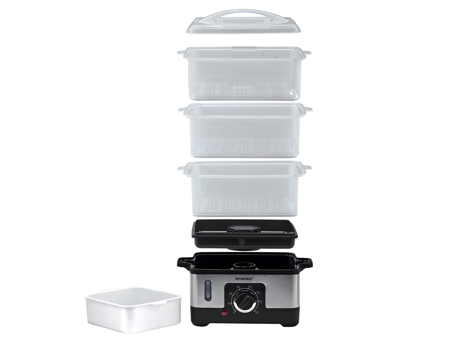 Vaporiera elettrica Silvercrest Kitchen Tools, prezzo 24.99 €
- 3 inserti ...
