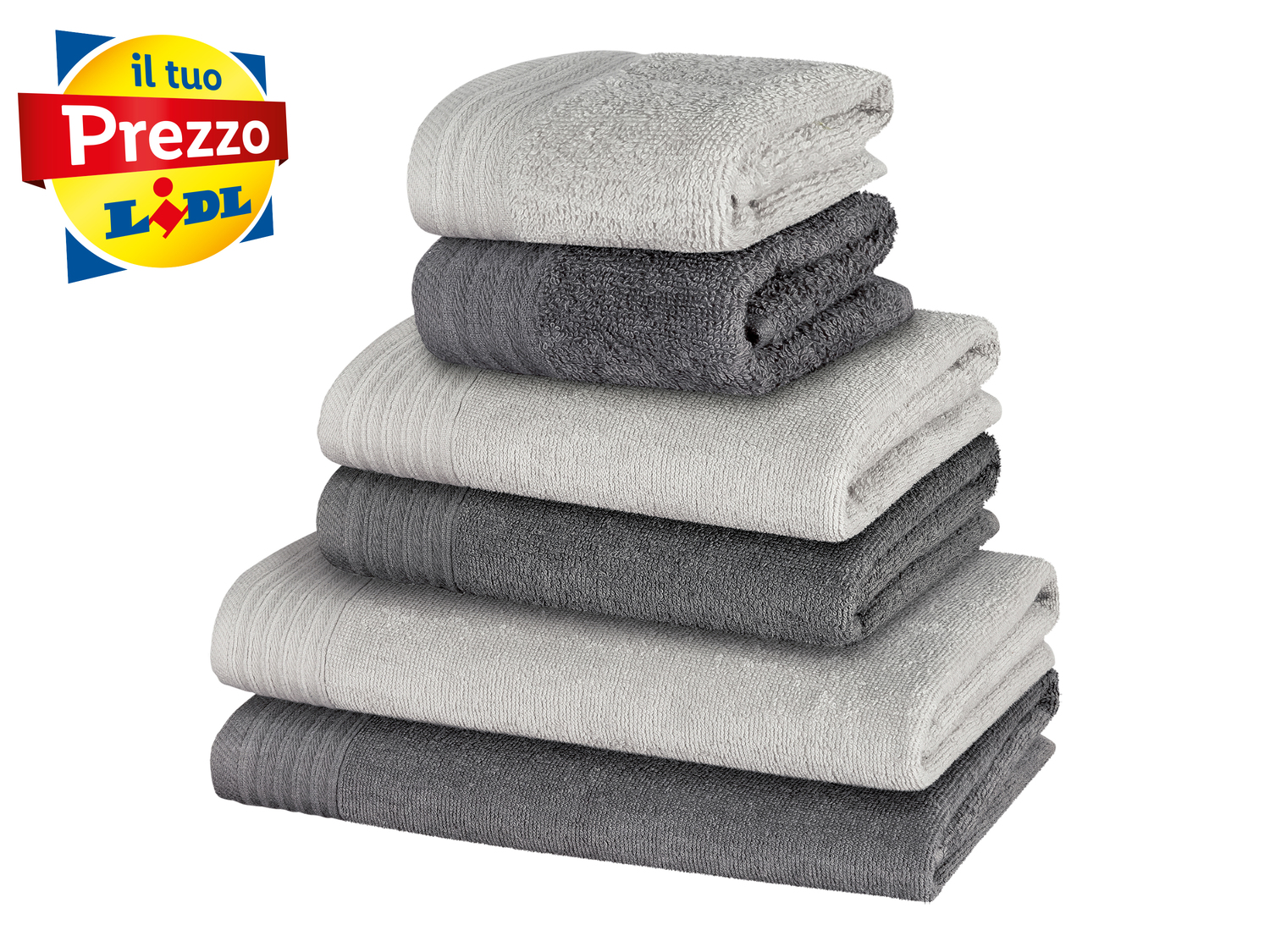 Set asciugamani Miomare, prezzo 8.99 &#8364; 
6 pezzi 
- Produzione ecosostenibile
- ...