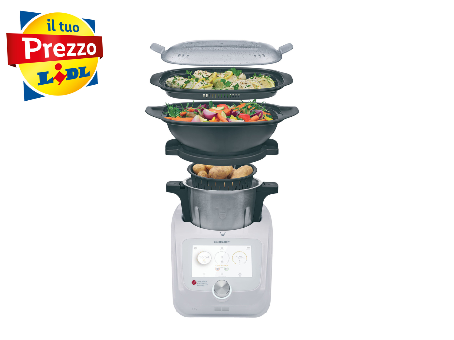 Robot da cucina multifunzione Monsieur Cuisine Connect Silvercrest, prezzo 349.00 ...