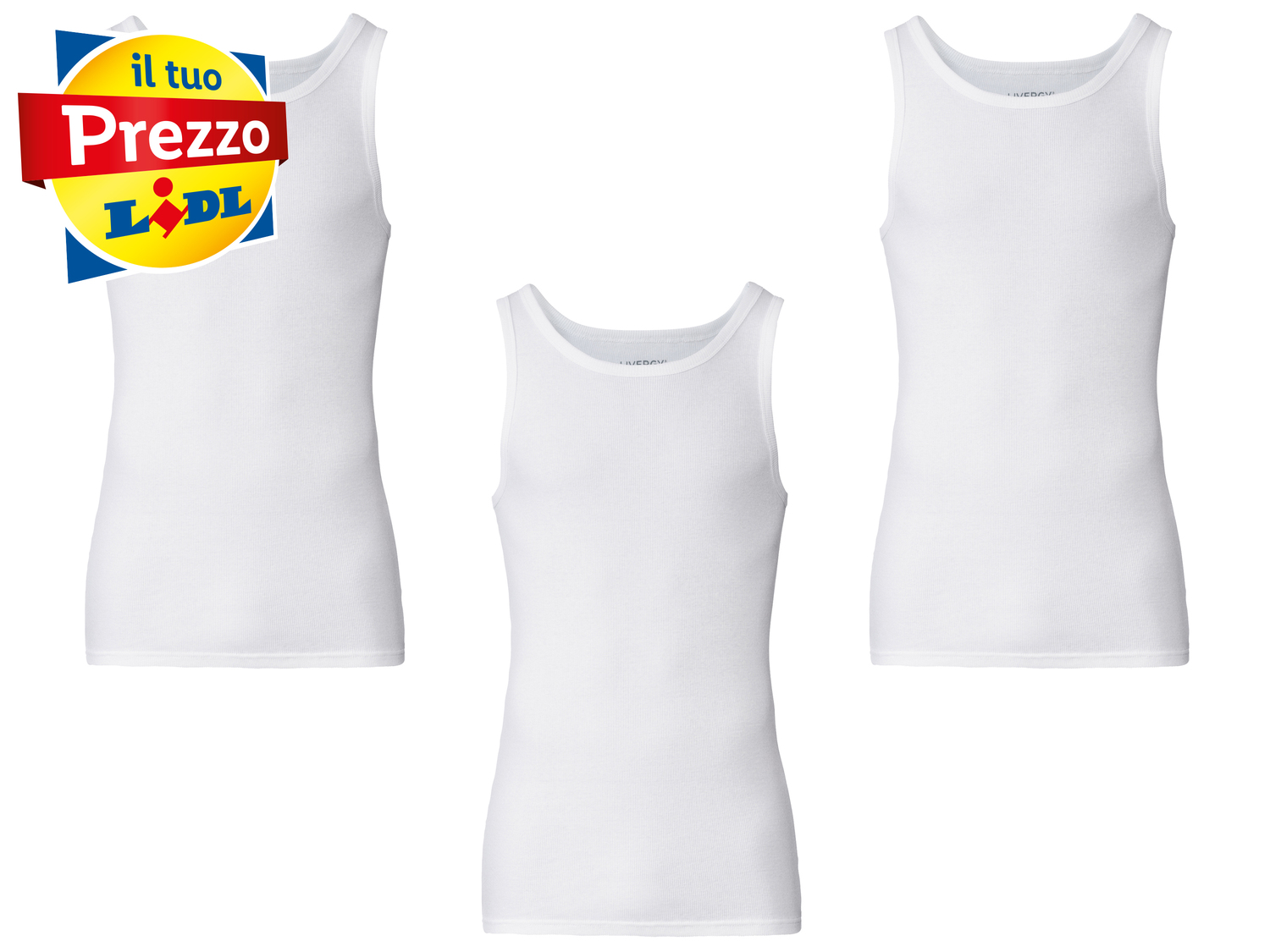 Canotta da uomo Livergy, prezzo 7.99 €
3 pezzi - Misure: M-XL
- Puro ...