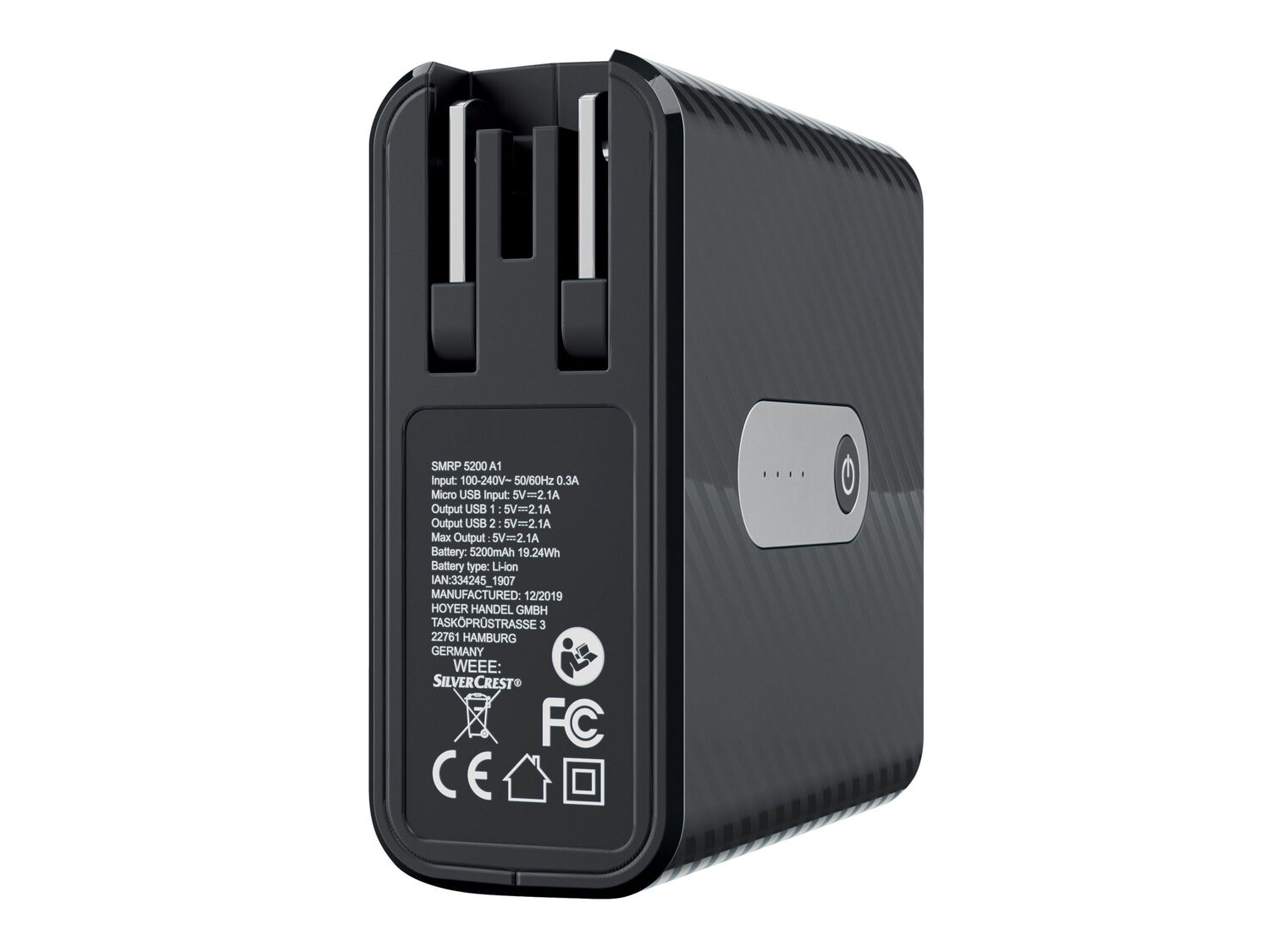 Caricabatterie da viaggio con powerbank Silvercrest SMRP 5200 A1, prezzo 17.99 € ...