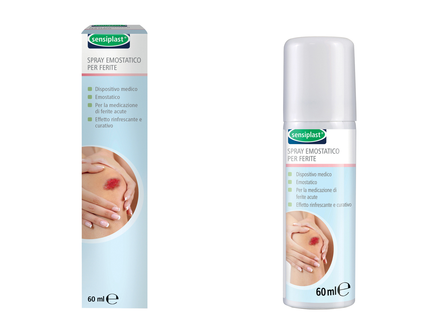 Pomata per ferite e scottature, cerotto spray o spray emostatico per ferite Sensiplast, ...