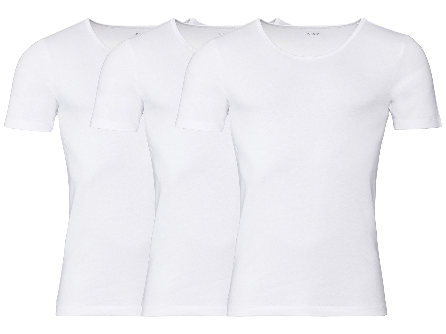 T-shirt intima da uomo Livergy, prezzo 9.99 €
3 pezzi - Misure: M-XL
Taglie ...
