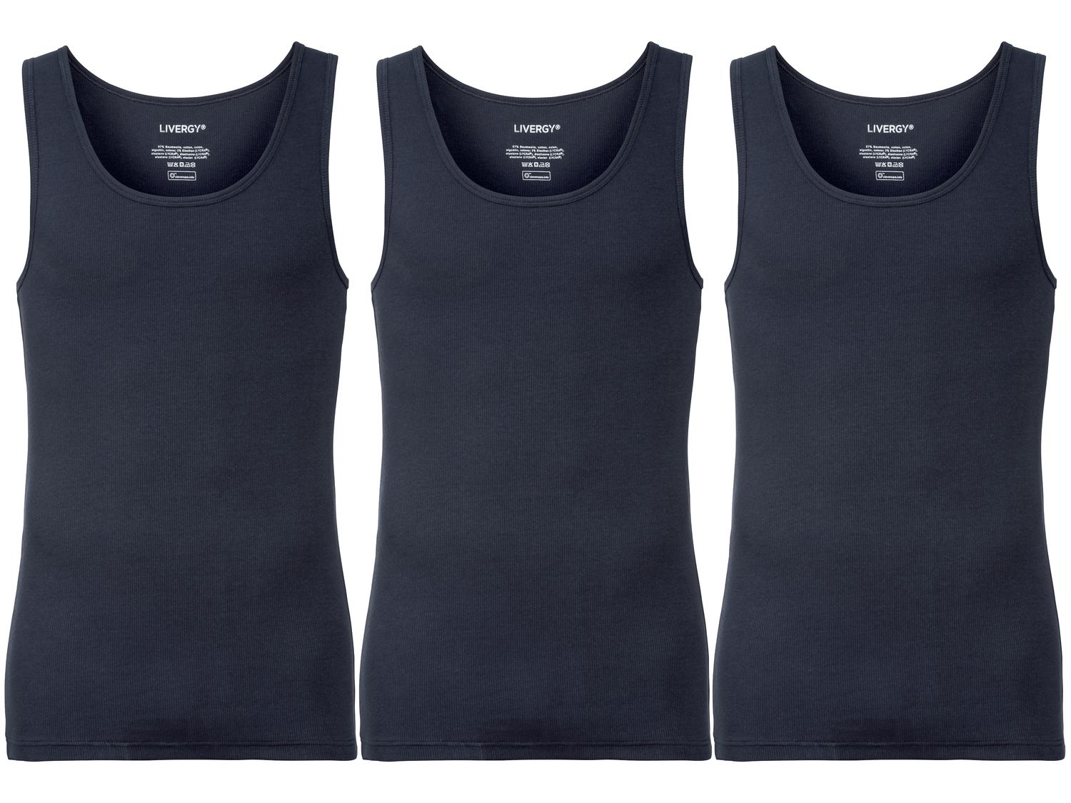 Canotta da uomo Livergy, prezzo 8.99 €
3 pezzi - Misure: M-XL
Taglie ...