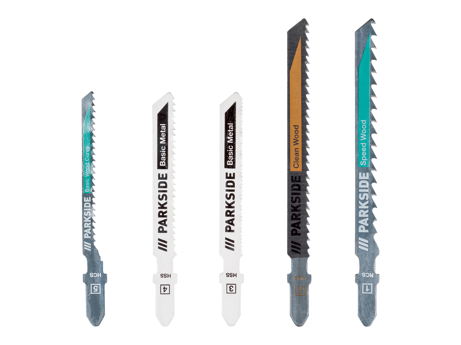 Set lame per seghetto a pendolo Parkside, prezzo 3.99 €
5 pezzi
- Set metallo ...