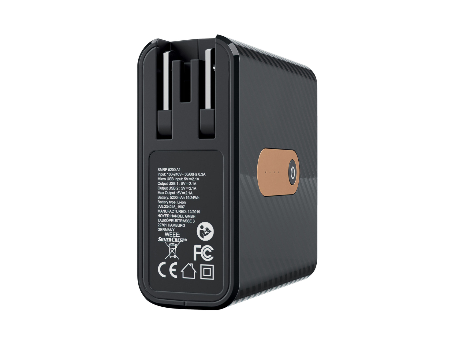 Caricabatterie da viaggio con powerbank Silvercrest, prezzo 12.99 €
5200 mAh ...