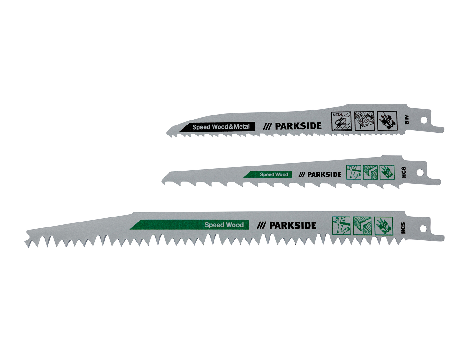 Set lame per seghetto ricaricabile Parkside, prezzo 3.99 € 
3 pezzi 
- Per legno, ...