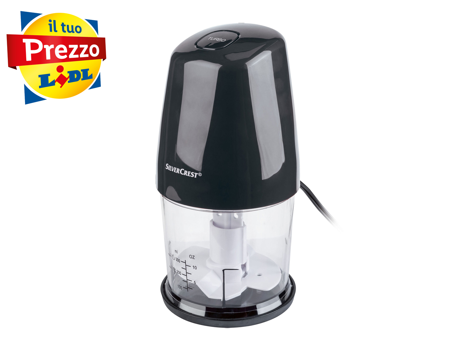 Tritatutto elettrico Silvercrest Kitchen Tools, prezzo 9.99 €
- Con pulsante ...