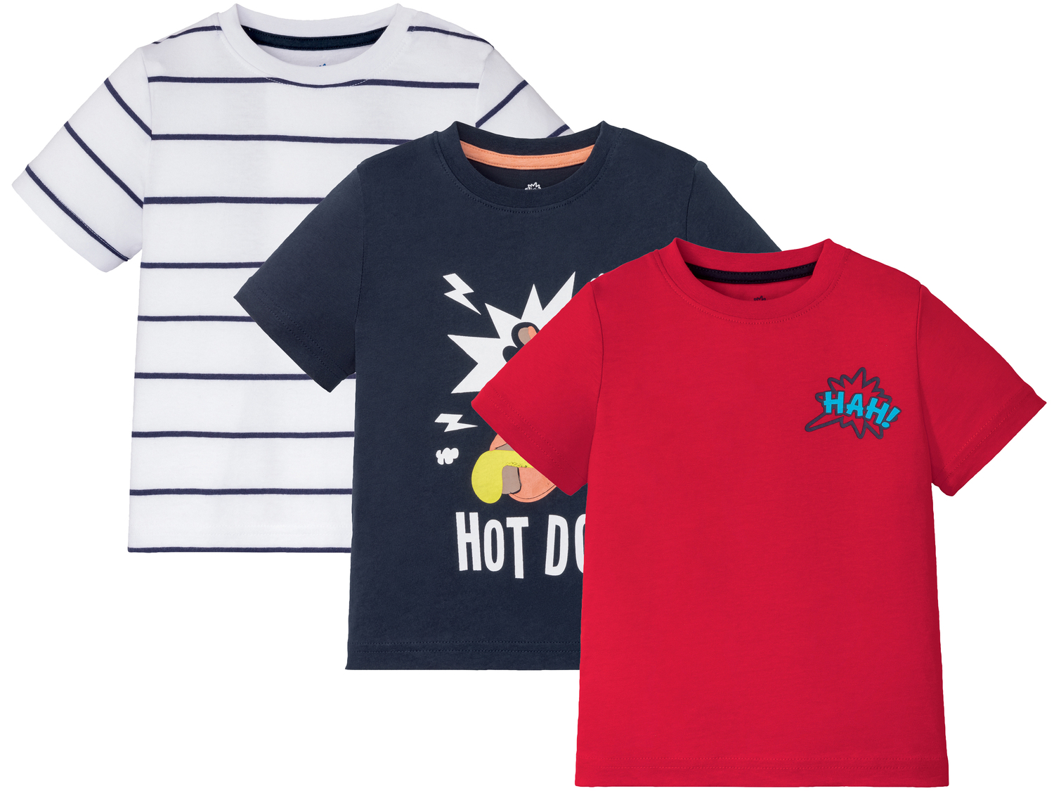 T-shirt da bambino Lupilu, prezzo 5.99 €
3 pezzi - Misure: 1-6 anni
Taglie ...