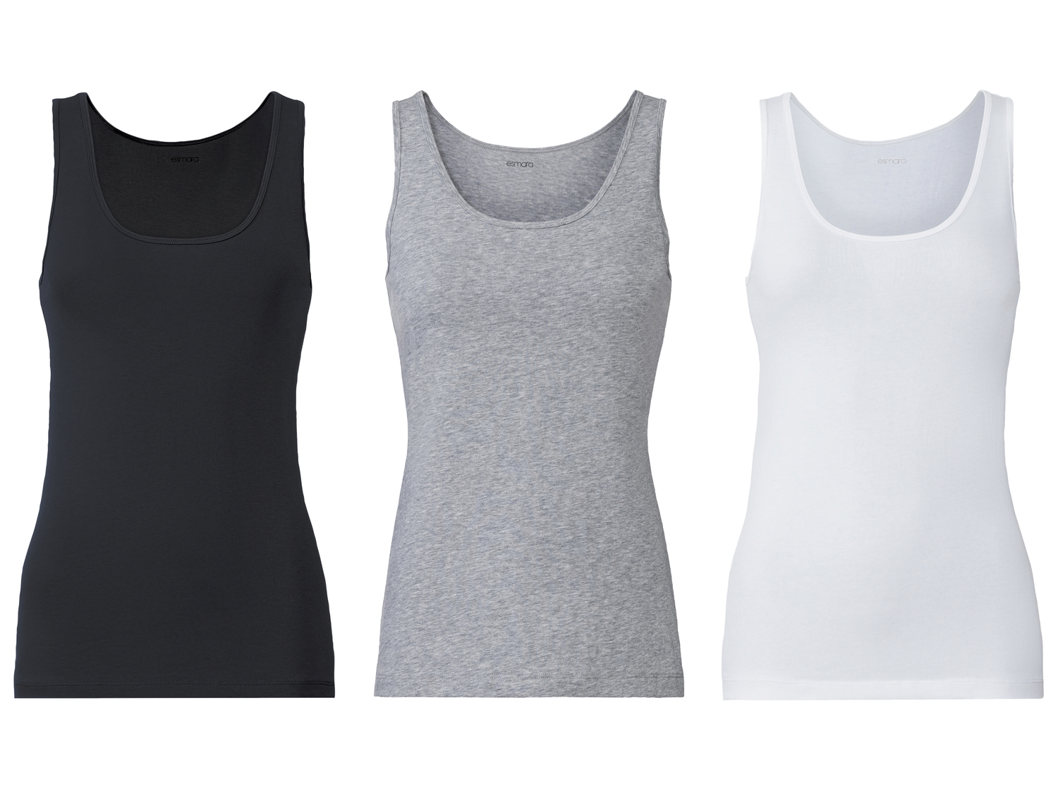 Canotta da donna Esmara, prezzo 7.99 &#8364; 
3 pezzi - Misure: S-L
Taglie disponibili

Caratteristiche

- ...