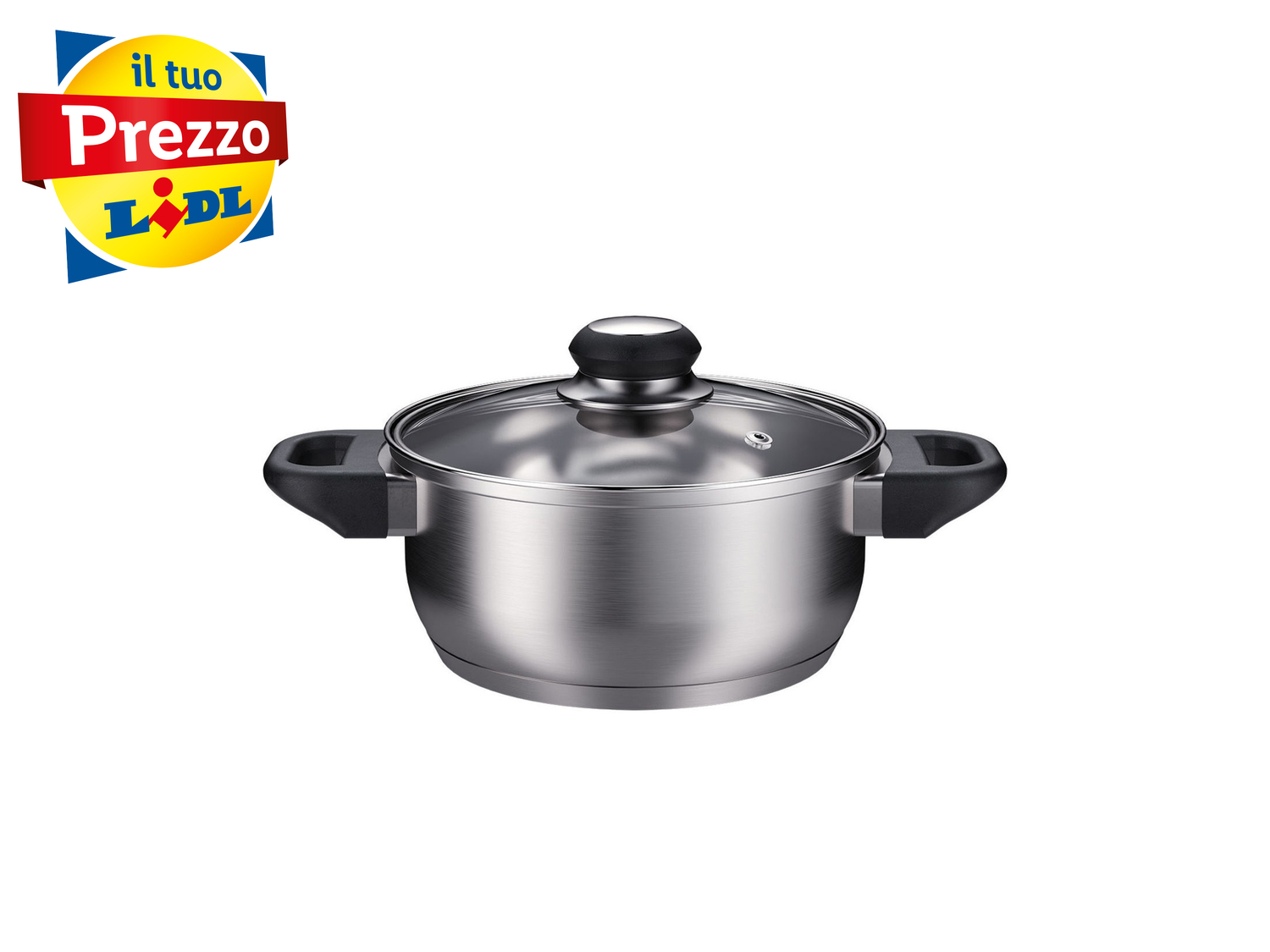 Set pentole in acciaio Ernesto, prezzo 19.99 &#8364; 
6 pezzi 
- 3 pentole con ...