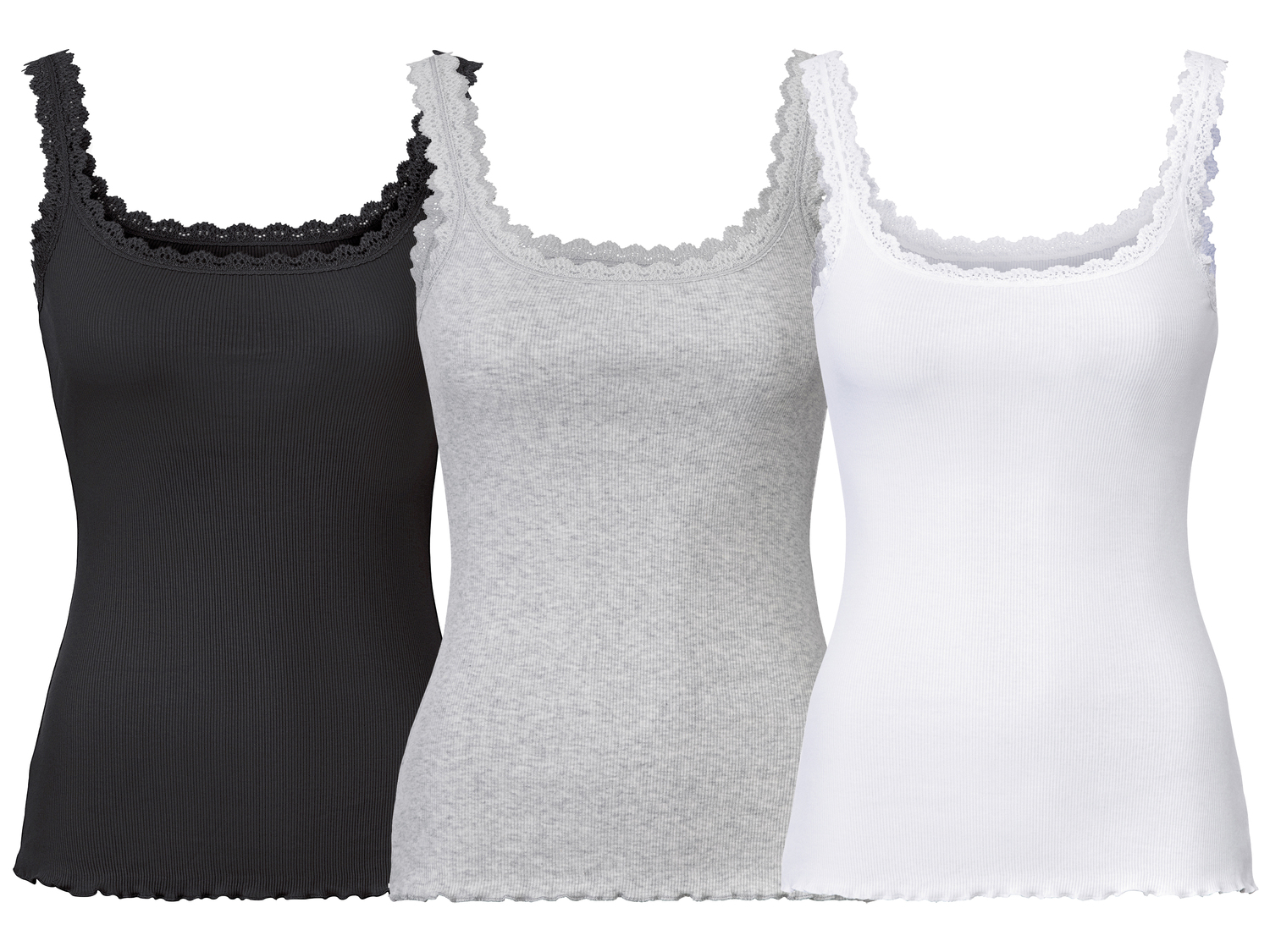 Canotta da donna con pizzo Esmara, prezzo 8.99 &#8364; 
3 pezzi - Misure: S-L
Taglie ...