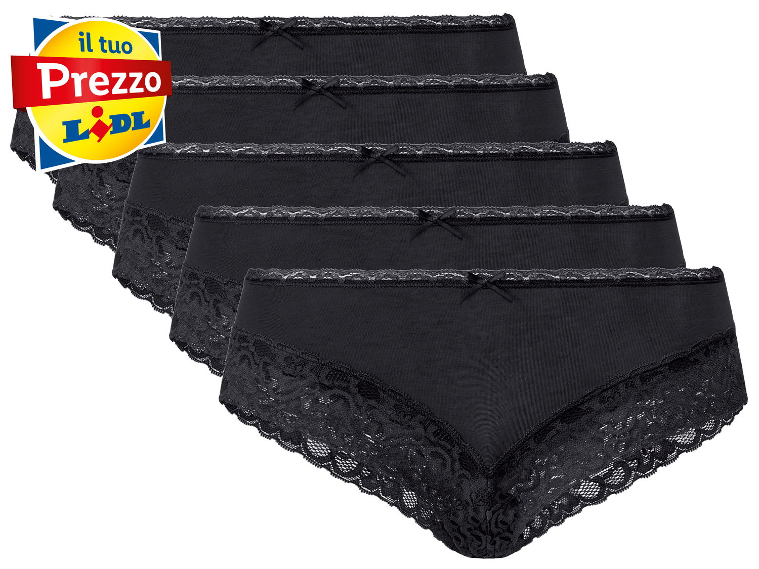 Culottes con pizzo da donna Esmara, prezzo 8.99 €
5 pezzi - Misure: S-L
Taglie ...