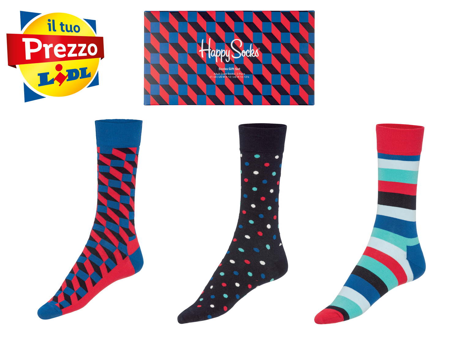 Calze Happy Socks Happy-socks, prezzo 14.99 €
3 paia - Misure: 36-46
Taglie ...