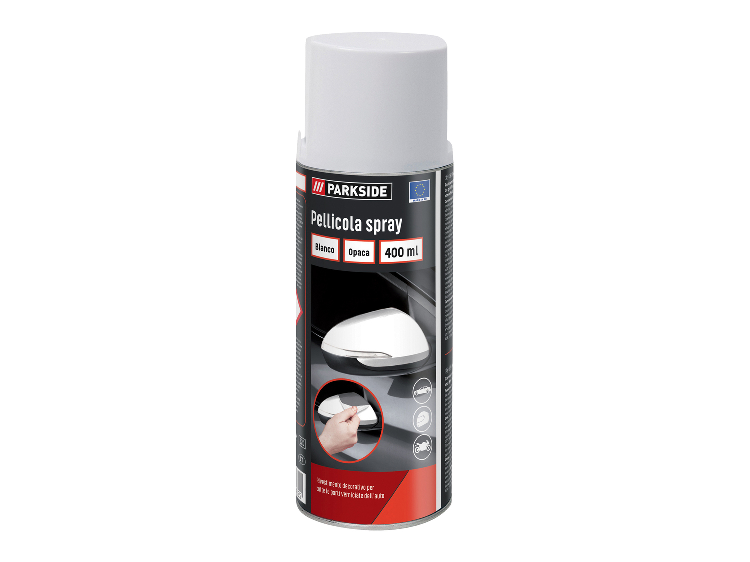 Pellicola spray Parkside, prezzo 7.99 €
400 ml
- La pellicola si posa dove ...
