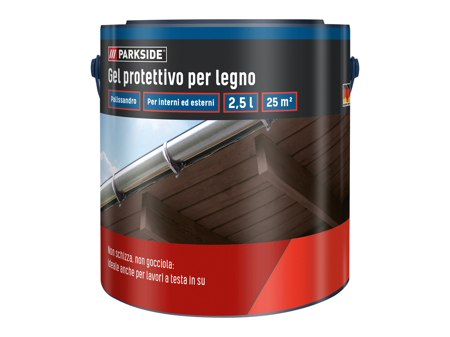 Gel protettivo per legno Parkside, prezzo 9.99 € 
2,5 L 
- Per interni ed esterni
Caratteristiche ...