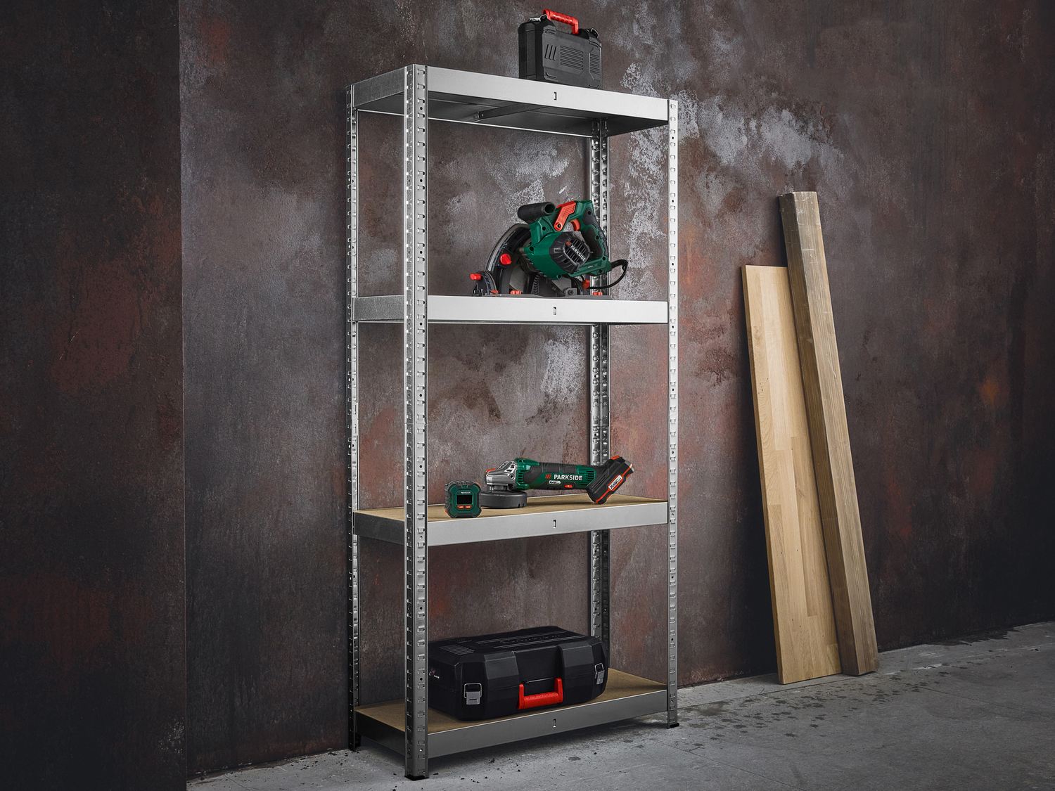 Scaffale in metallo con 4 ripiani Parkside, prezzo 29.99 €
- 50 kg portata ...