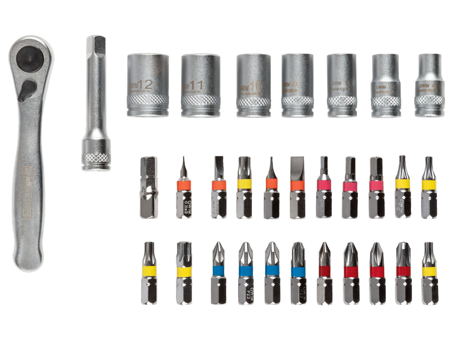 Set bit o set chiavi a bussola e bit per cricchetto Parkside, prezzo 9.99 € ...