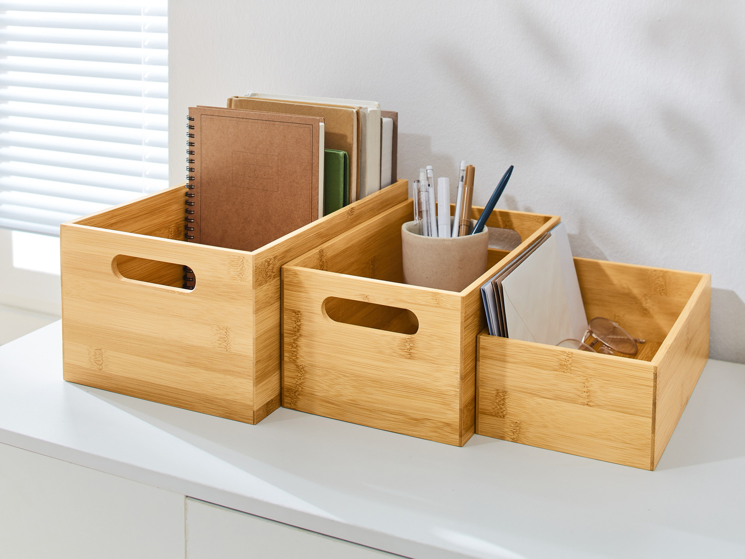 Box portaoggetti in bambù Livarno, prezzo 14.99 €
3 pezzi
- Capacità: ...