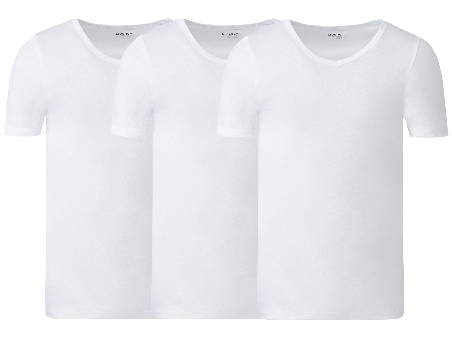 T-shirt intima da uomo Livergy, prezzo 11.99 €
3 pezzi - Misure: M-XL ...