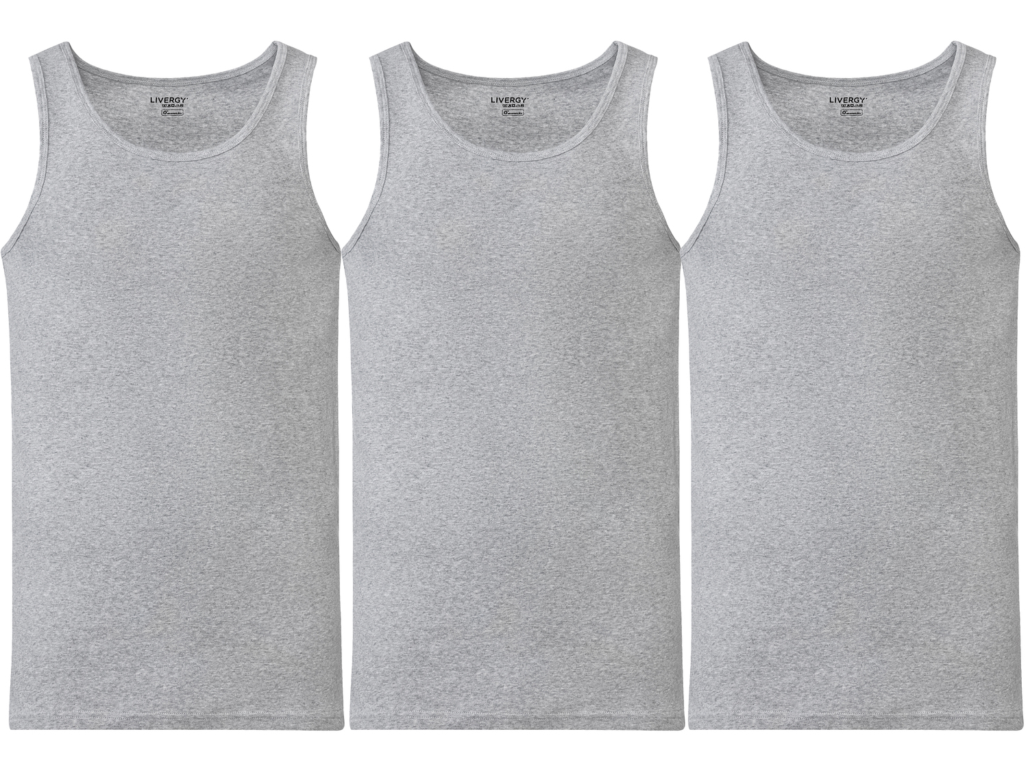Canotta da uomo Livergy, prezzo 9.99 €
3 pezzi - Misure: M-XL
- Puro ...
